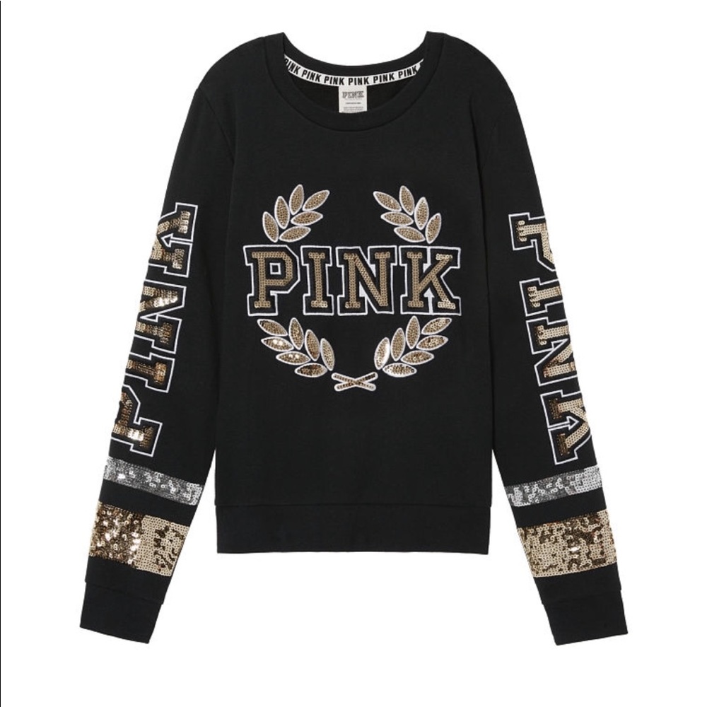 Victoria’s Secret  PINK Bling perfect crew black - Picture 2 of 5